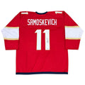 Mackie Samoskevich Autographed Florida (Red #11) Custom Hockey Jersey - JSA