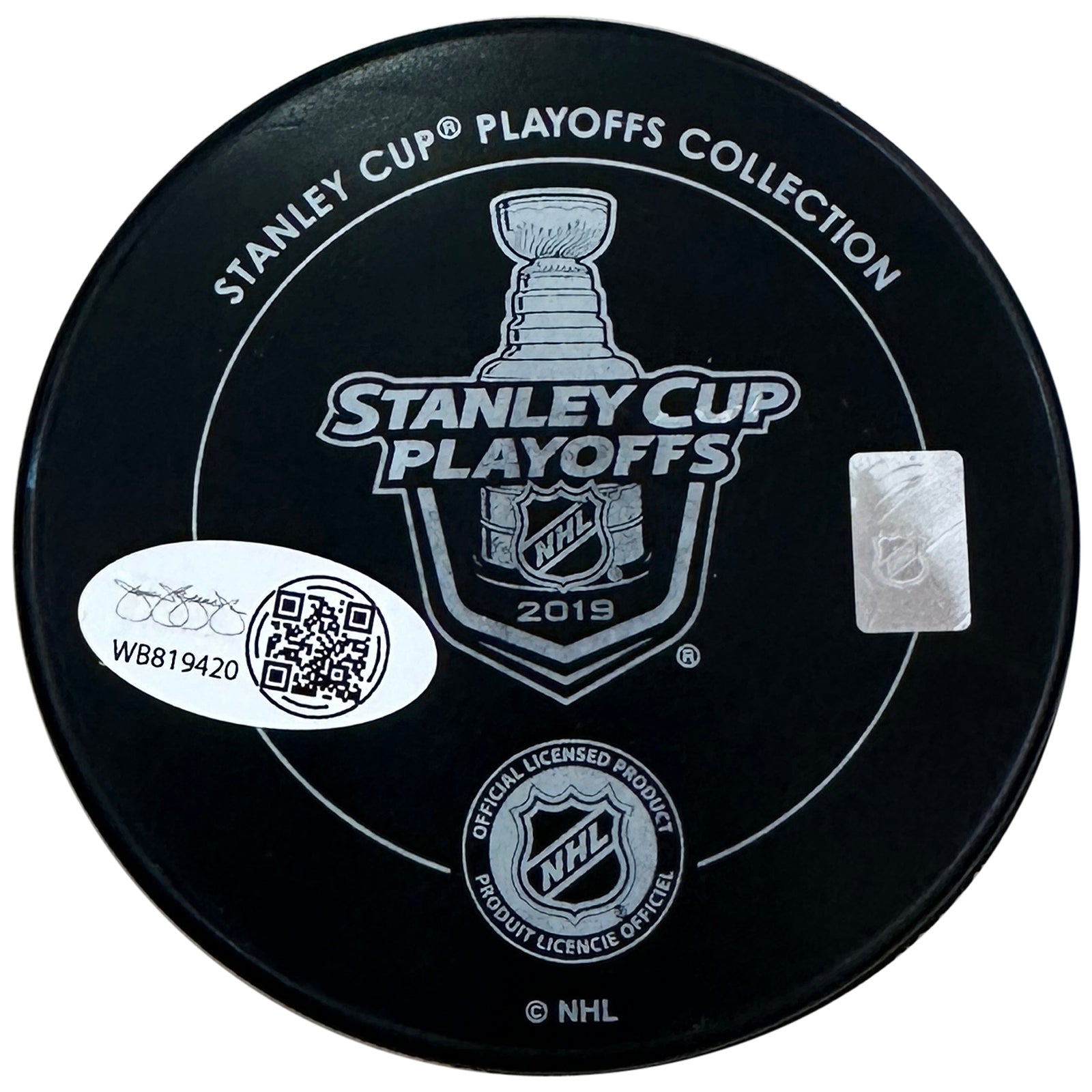 Ryan O'Reilly Autographed St Louis Blues 2019 Stanley Cup Logo Hockey Puck - Blue Ink - JSA
