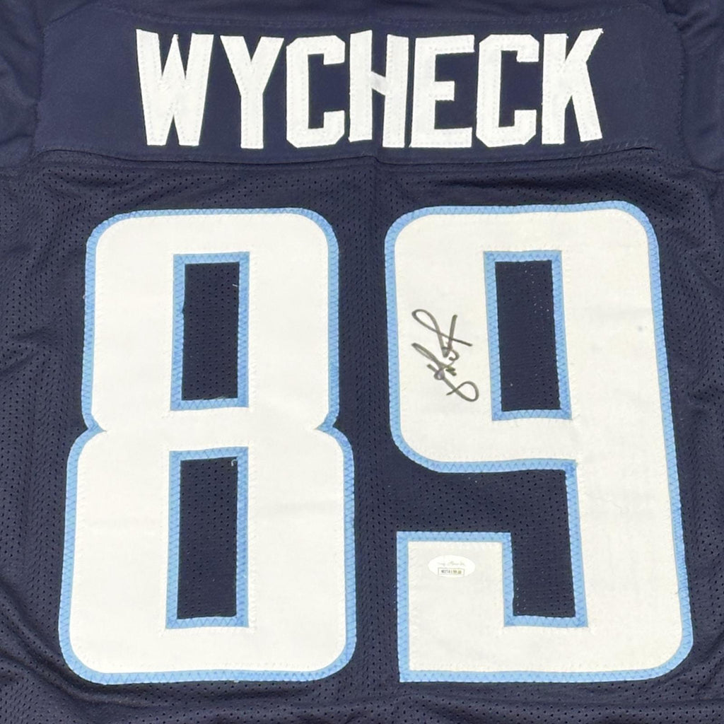 Frank Wycheck Autographed Tennessee (Navy Blue #89) Custom Jersey - JSA