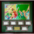 LeRoy Neiman "Golf Champions" Deluxe Framed Print with 6 Signatures - Snead, Hogan, Player, Trevino, Palmer, Nicklaus - Beckett Slab