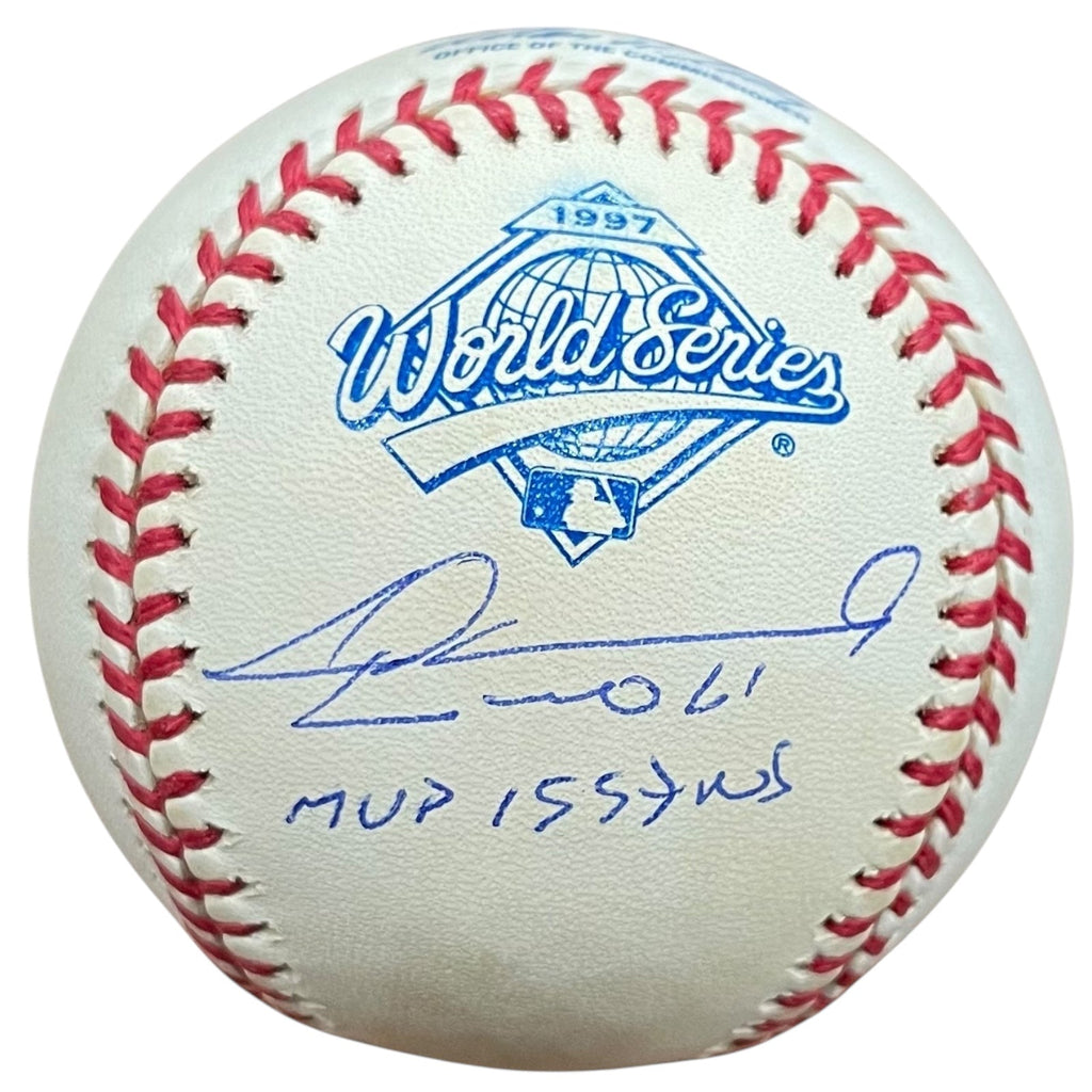 Livan Hernandez Autographed 1997 World Series Logo Baseball w/ "MVP 1997 WS" - JSA