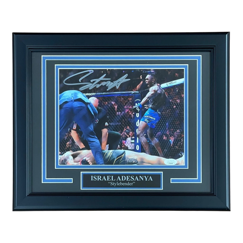 Israel Adesanya Autographed UFC (vs Pereira) Deluxe Framed 8x10 Photo - JSA