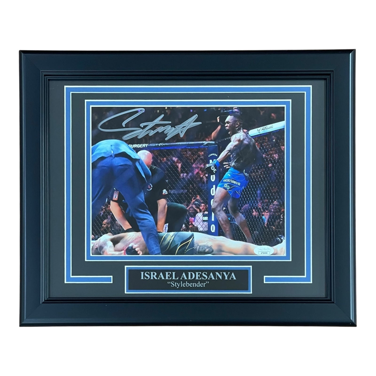 Israel Adesanya Autographed UFC (vs Pereira) Deluxe Framed 8x10 Photo - JSA