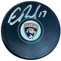 Evan Rodrigues Autographed Florida Panthers Logo Replica Hockey Puck - JSA
