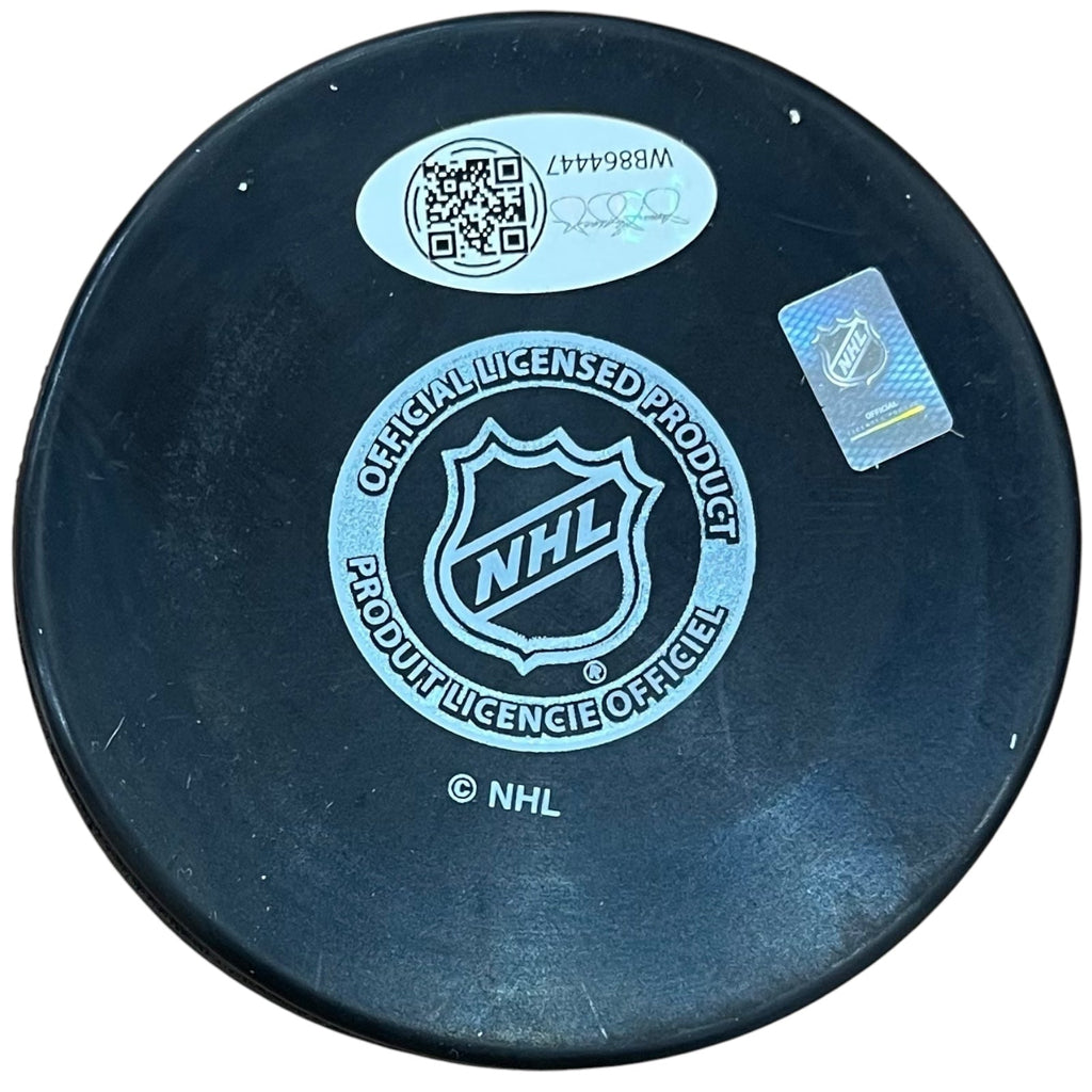 Evan Rodrigues Autographed Florida Panthers Logo Replica Hockey Puck - JSA