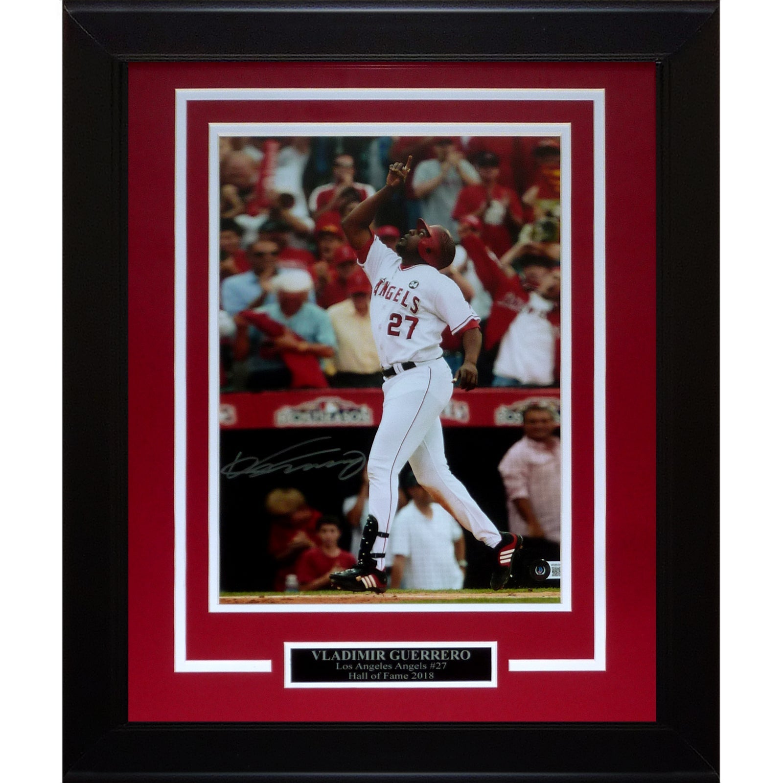 Vladimir Guerrero Sr. Autographed Los Angeles Angels Deluxe Framed 11x14 Photo - Beckett