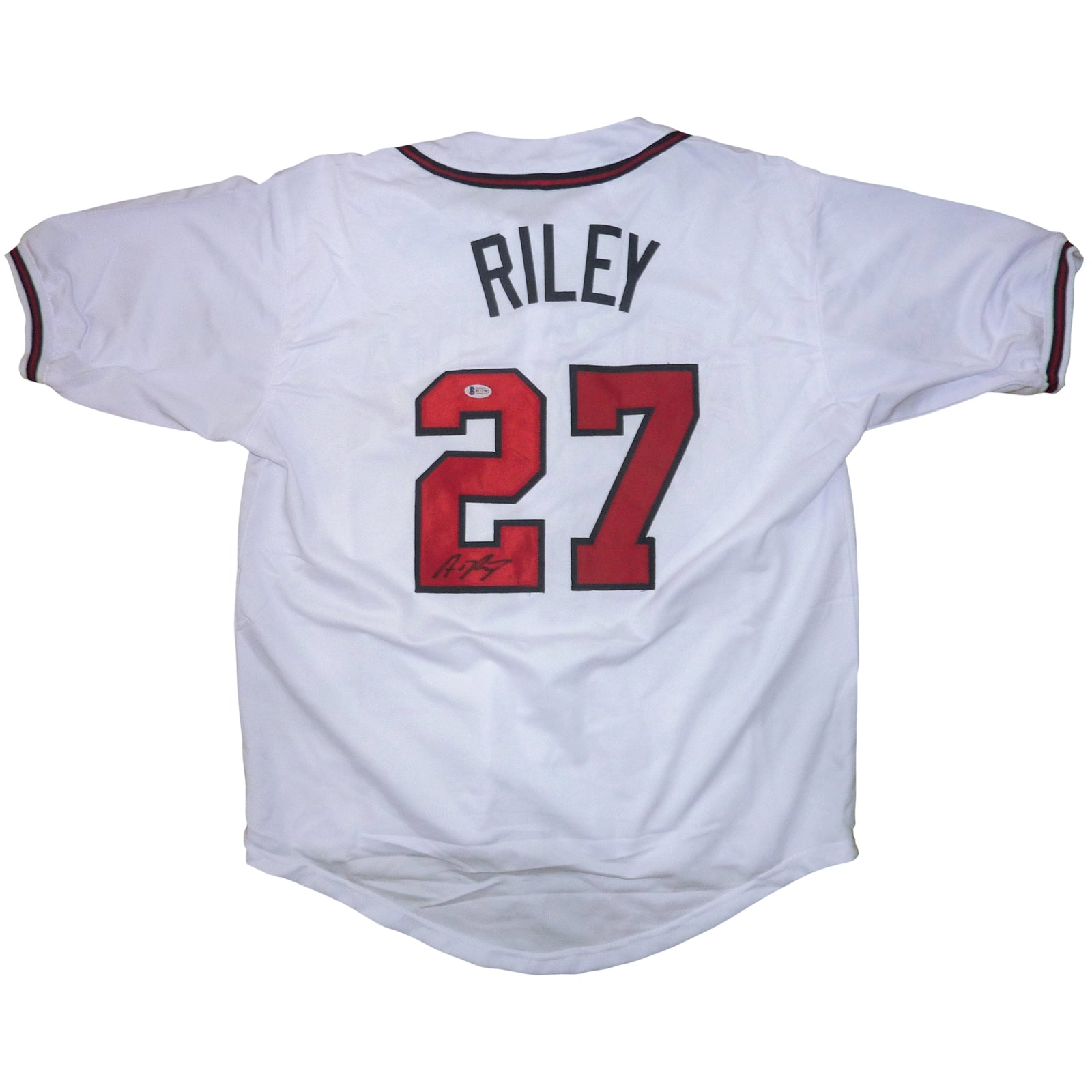 Austin Riley Autographed Atlanta (White #27) Custom Jersey - Beckett