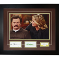 Nick Offerman And Amy Poehler Autographed Parks and Recreation Deluxe Framed Piece - JSA