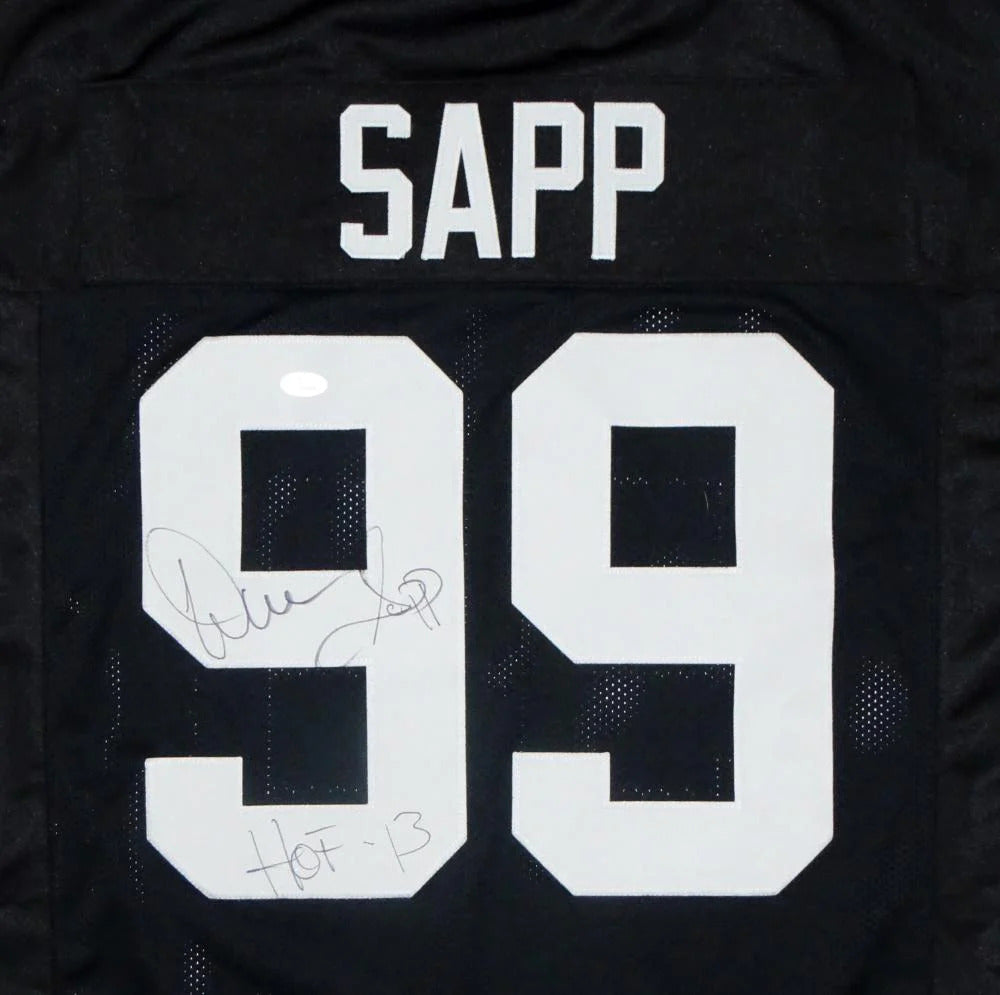 Warren Sapp Autographed Raiders (Black #99) Custom Jersey - Beckett
