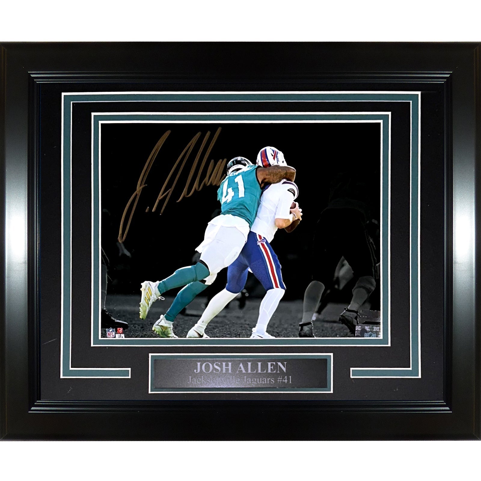 Josh Hines-Allen Autographed Jacksonville Jaguars (Spotlight Sack) Deluxe Framed 8x10 Photo