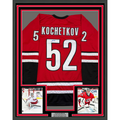 Framed Autographed/Signed Pyotr Kochetkov 35x39 Carolina Red Hockey Jersey JSA COA