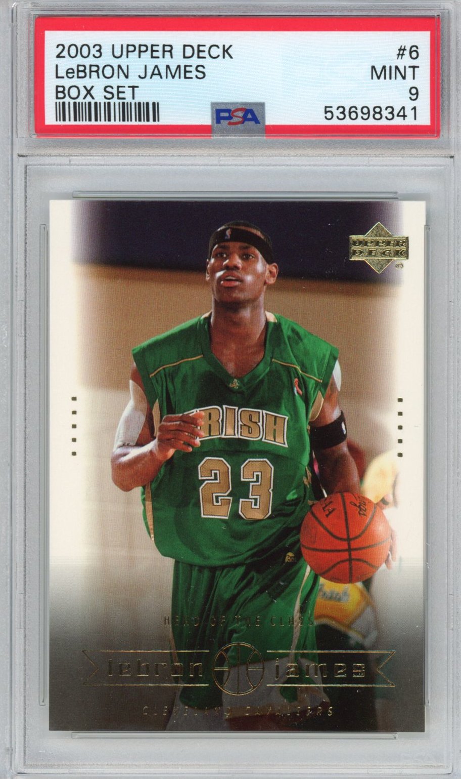 Graded 2003-04 Upper Deck LeBron James #6 Box Set Rookie RC Basketball Card PSA 9 Mint