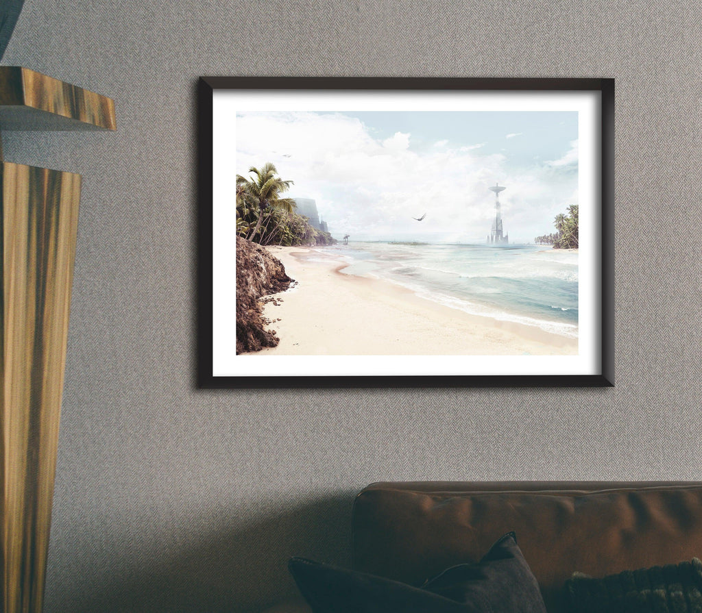 Scarif Beach Landscape Star Wars Art Print