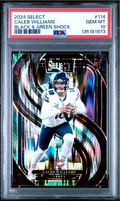 Graded 2024 Panini Select Caleb Williams #114 Black & Green Shock Rookie RC Football Card PSA 10 Gem Mint