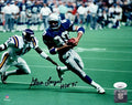 Steve Largent Autographed Seattle Seahawks (Blue Jersey) 8x10 Photo w/ "HOF 95" - JSA