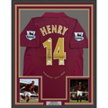 Framed Autographed/Signed Thierry Henry 35x39 Arsenal Red Soccer Jersey Beckett BAS COA
