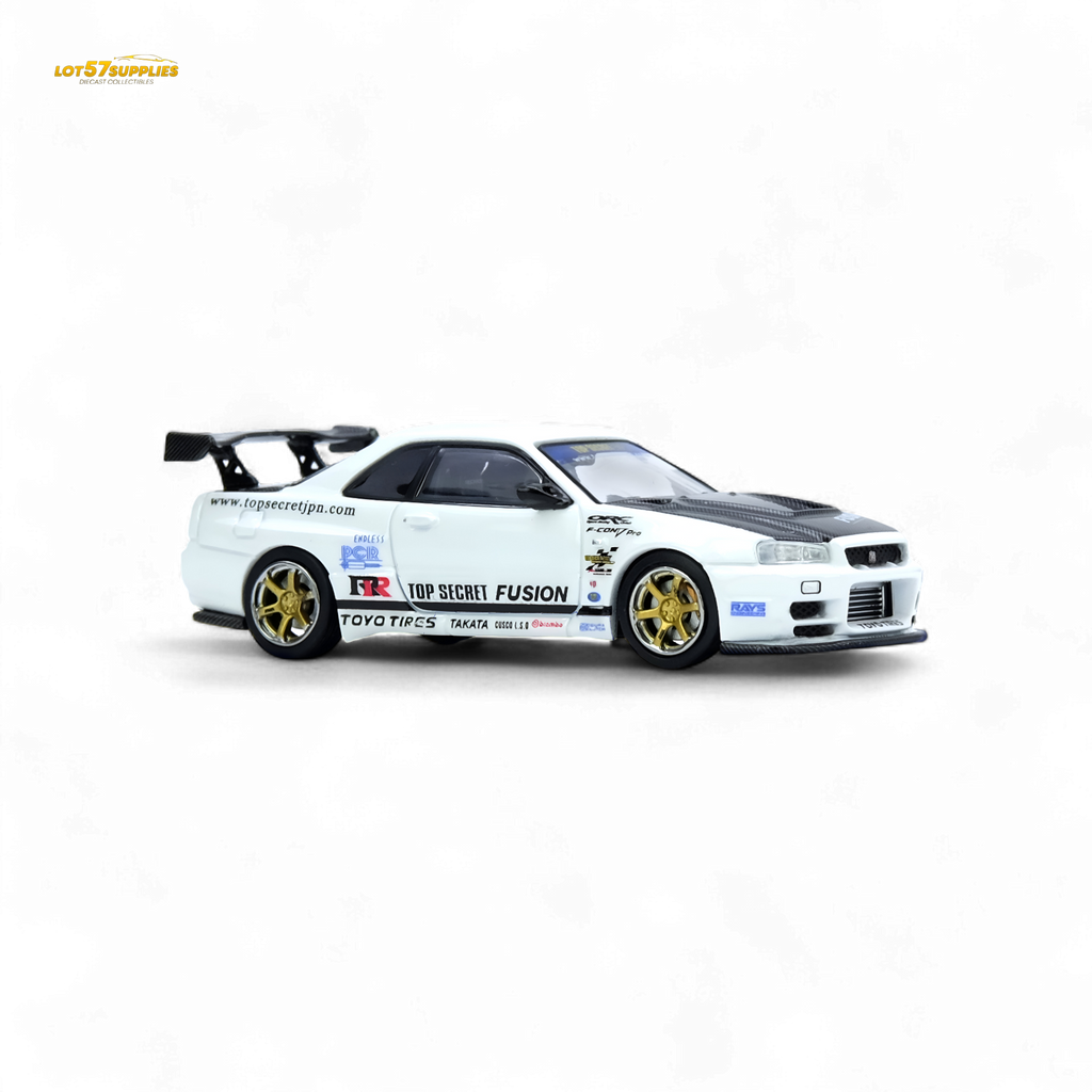Inno64 Top Secret R34 GT-R White 1:64