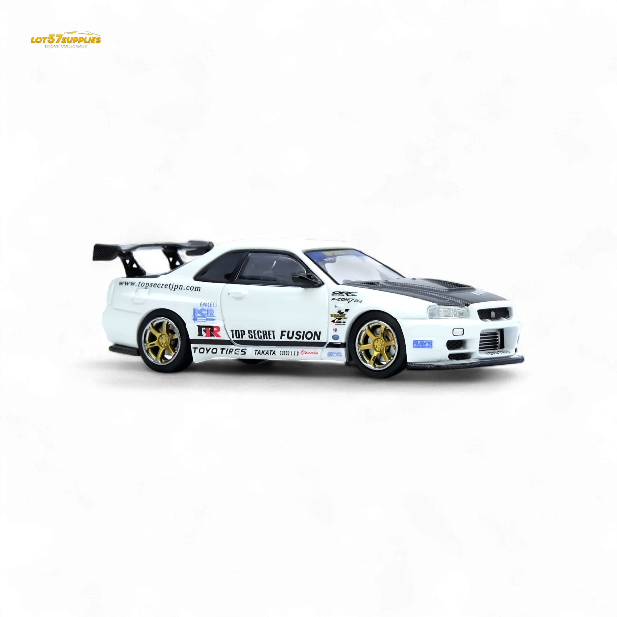 Inno64 Top Secret R34 GT-R White 1:64