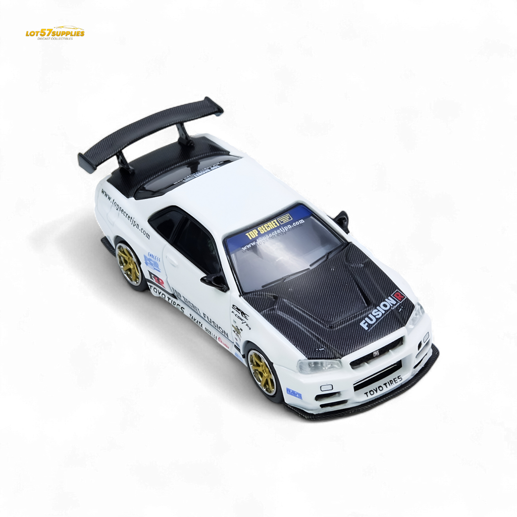 Inno64 Top Secret R34 GT-R White 1:64