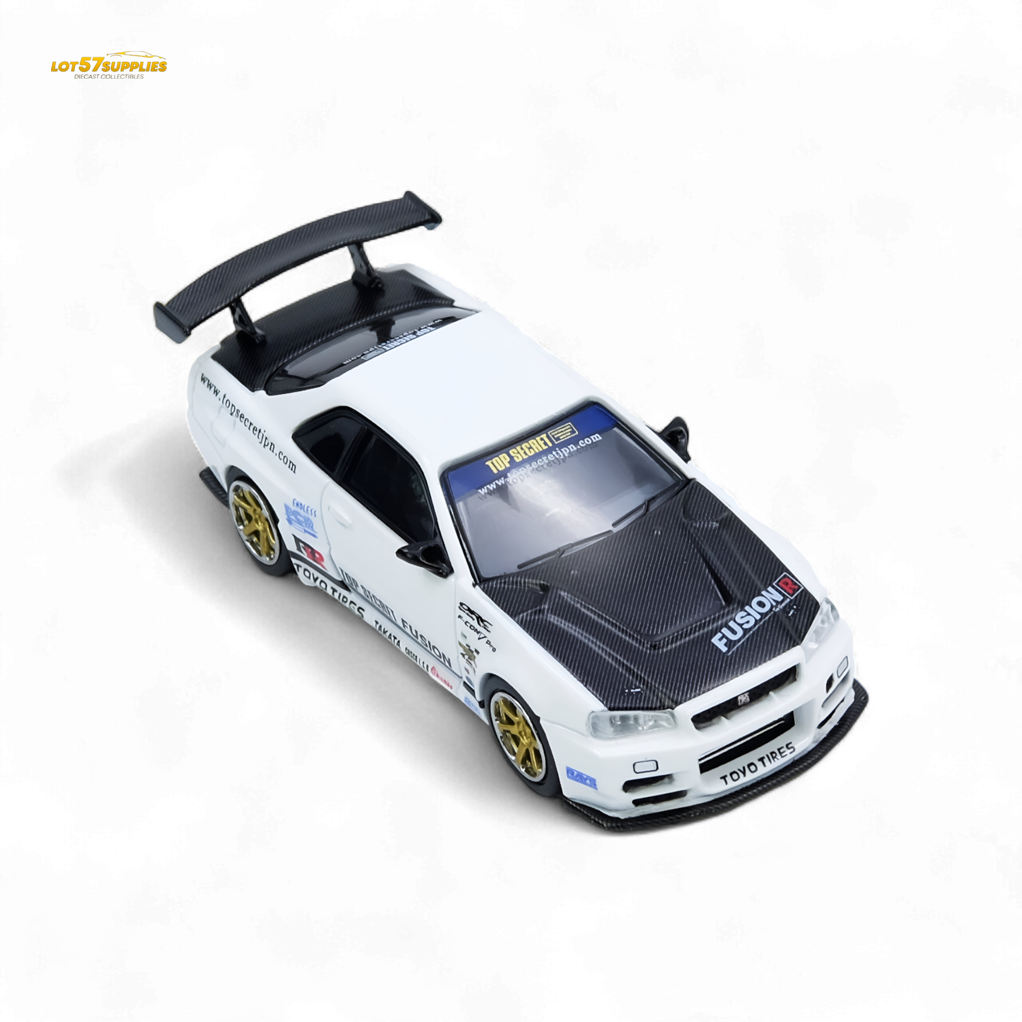 Inno64 Top Secret R34 GT-R White 1:64