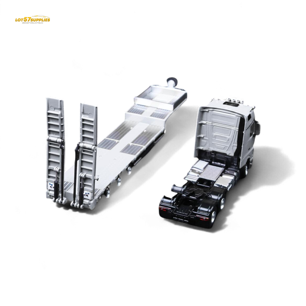 TimeMicro & Perka BENZ FLATBED TRANSPORT VEHICLE - White 1:64