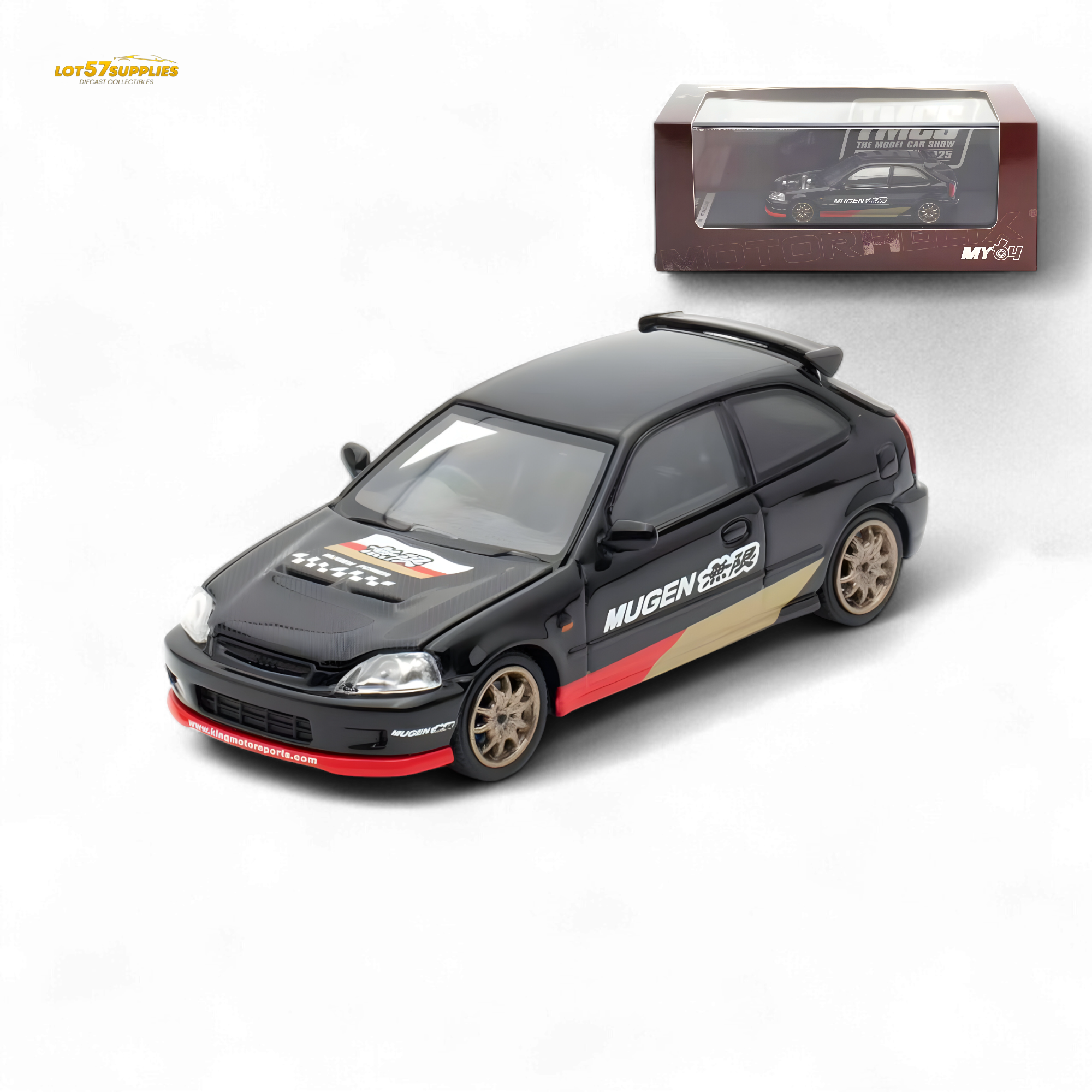 Motorhelix Honda Civic EK9 MUGEN Black 1:64