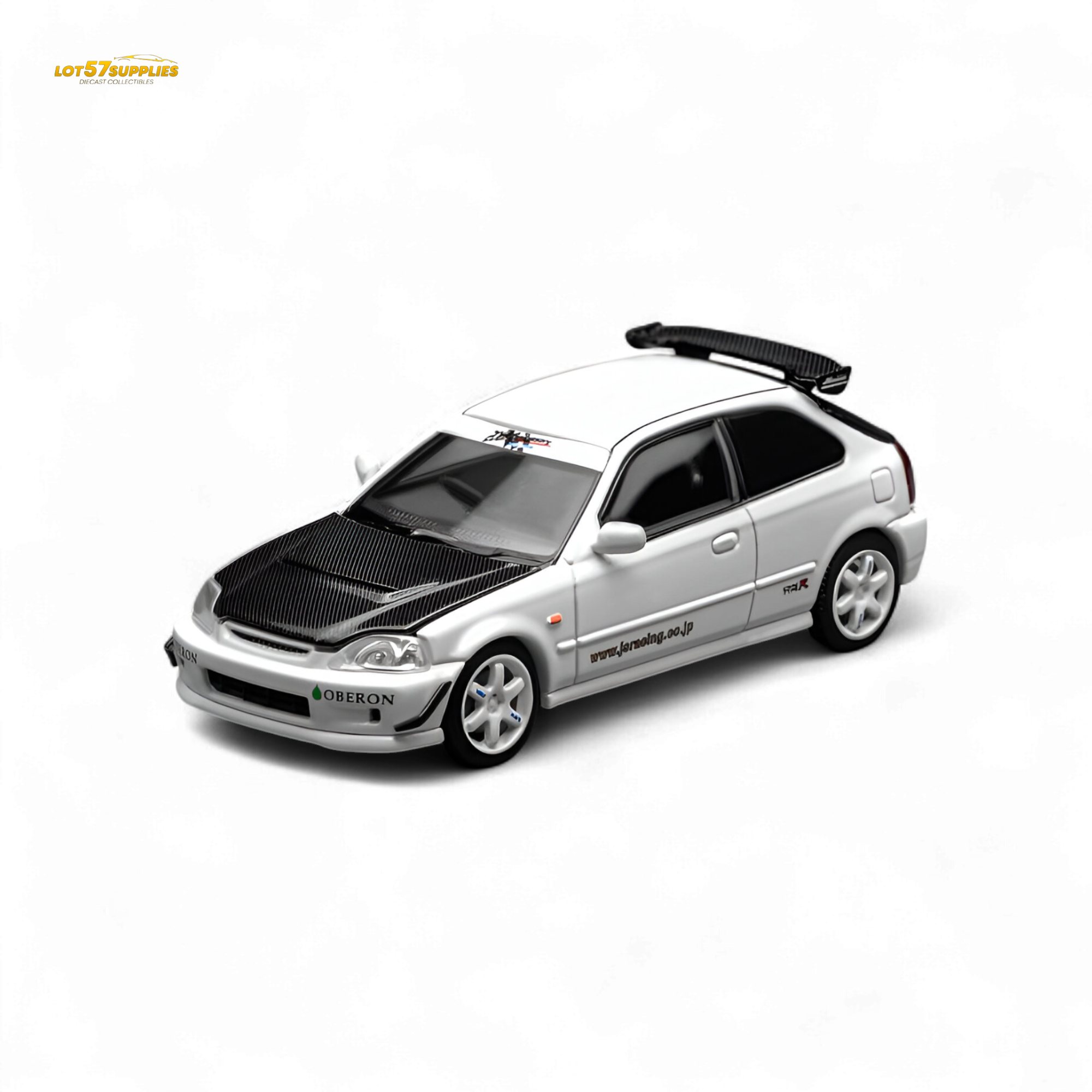 (Pre-Order) Motorhelix Honda Civic Type R EK9 J's Racing Livery White 1:64