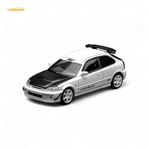 (Pre-Order) Motorhelix Honda Civic Type R EK9 J's Racing Livery White 1:64