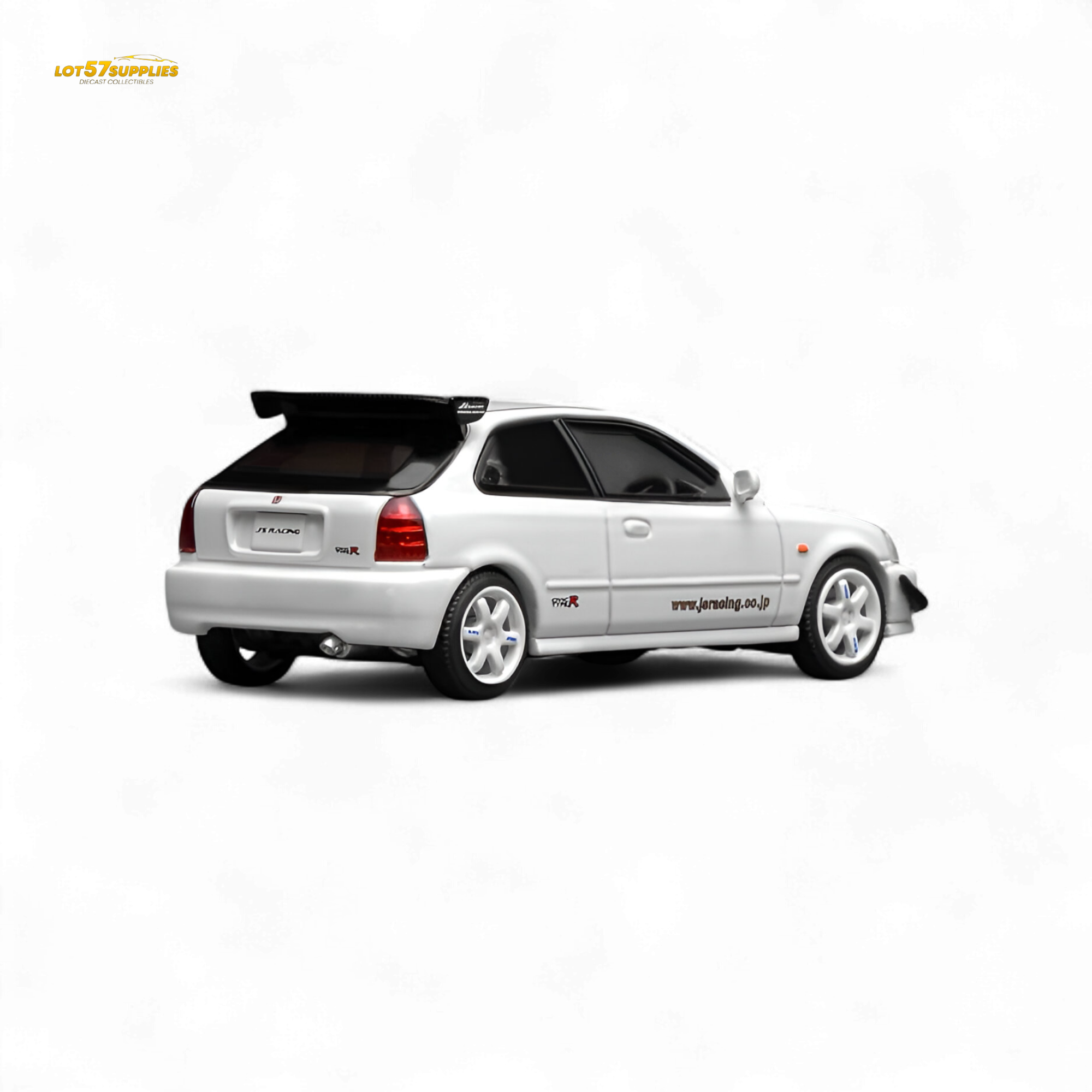 (Pre-Order) Motorhelix Honda Civic Type R EK9 J's Racing Livery White 1:64