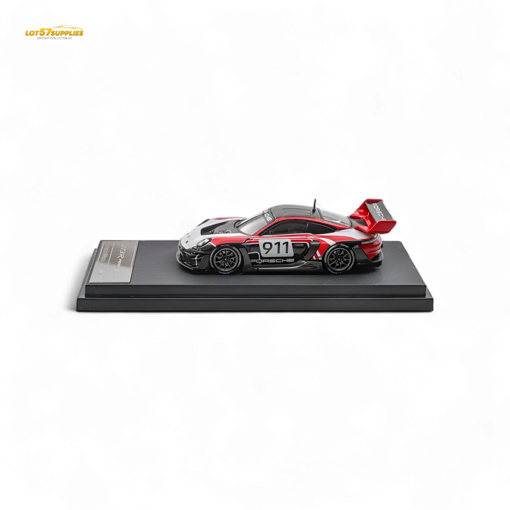(Pre-Order) HKM Porsche 911 GT3 R Rennsport Red-White 1:64