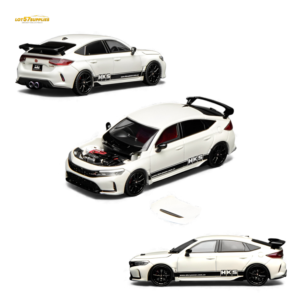Motorhelix Honda Civic Type R FL5 HKS White 1:64