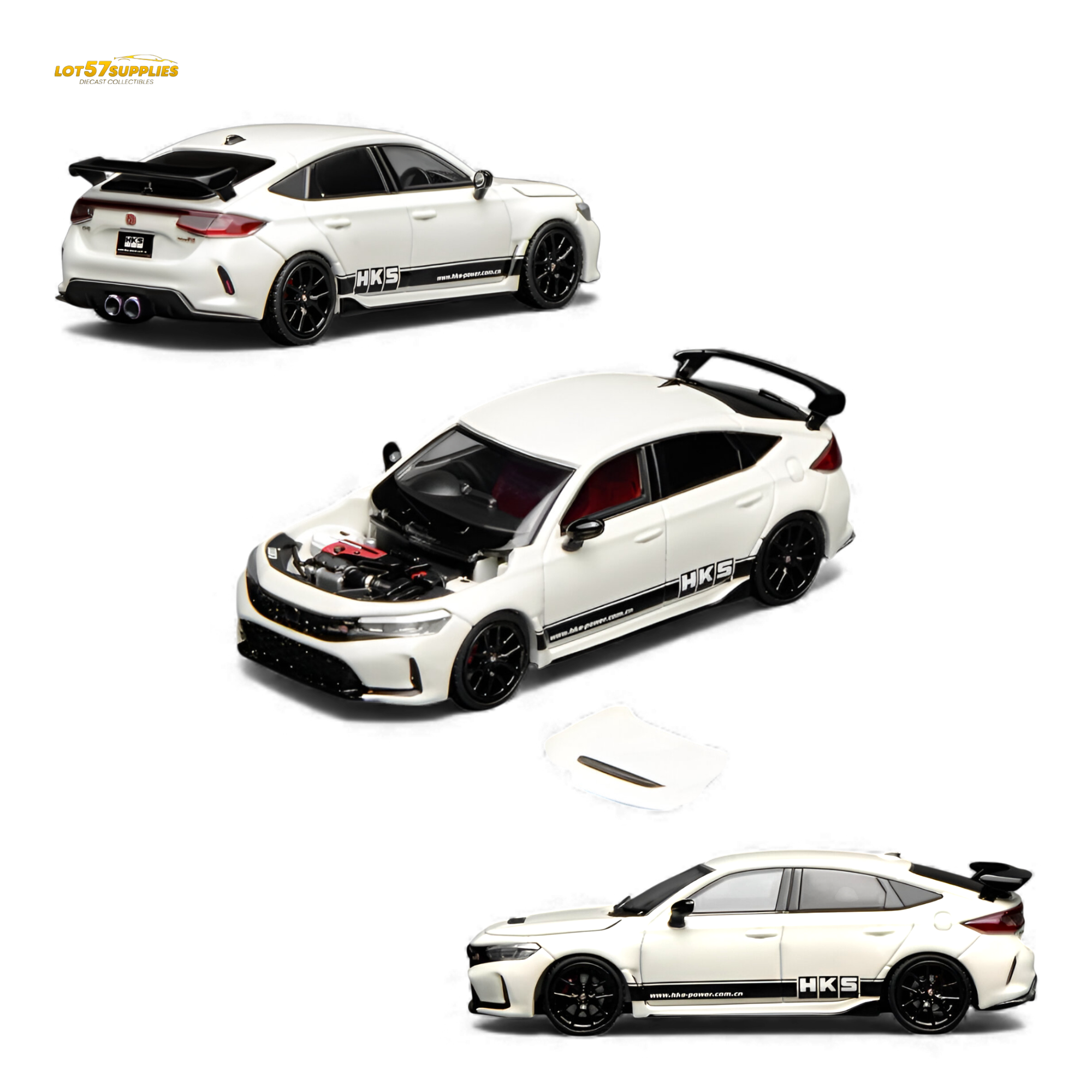 Motorhelix Honda Civic Type R FL5 HKS White 1:64