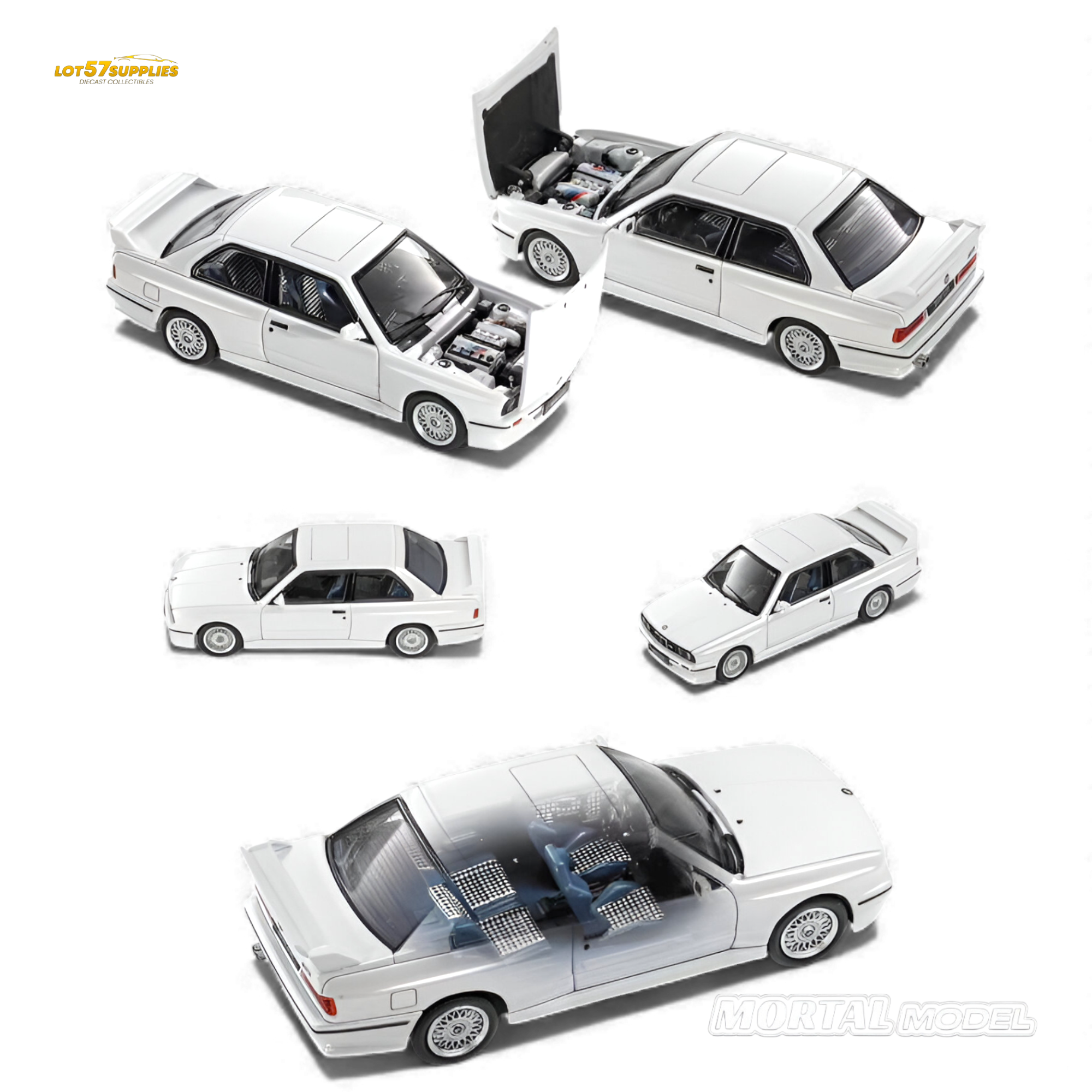 Mortal BMW E30 M3 Sedan Pearl White 1:64