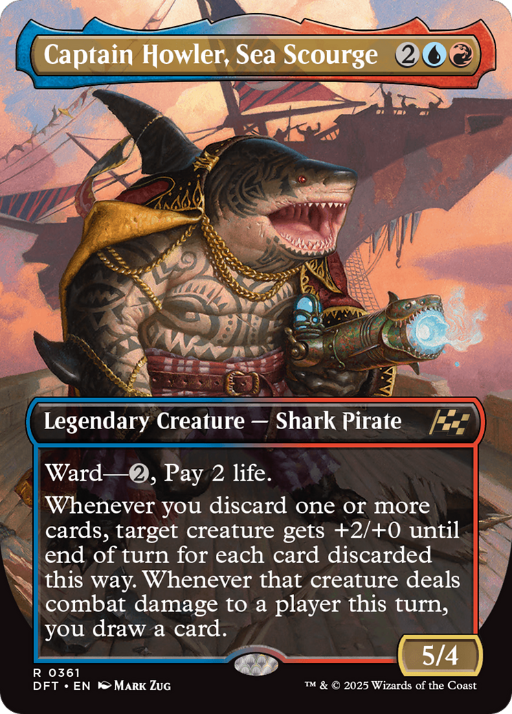 Captain Howler, Sea Scourge (DFT-361) - Aetherdrift (Borderless) Foil