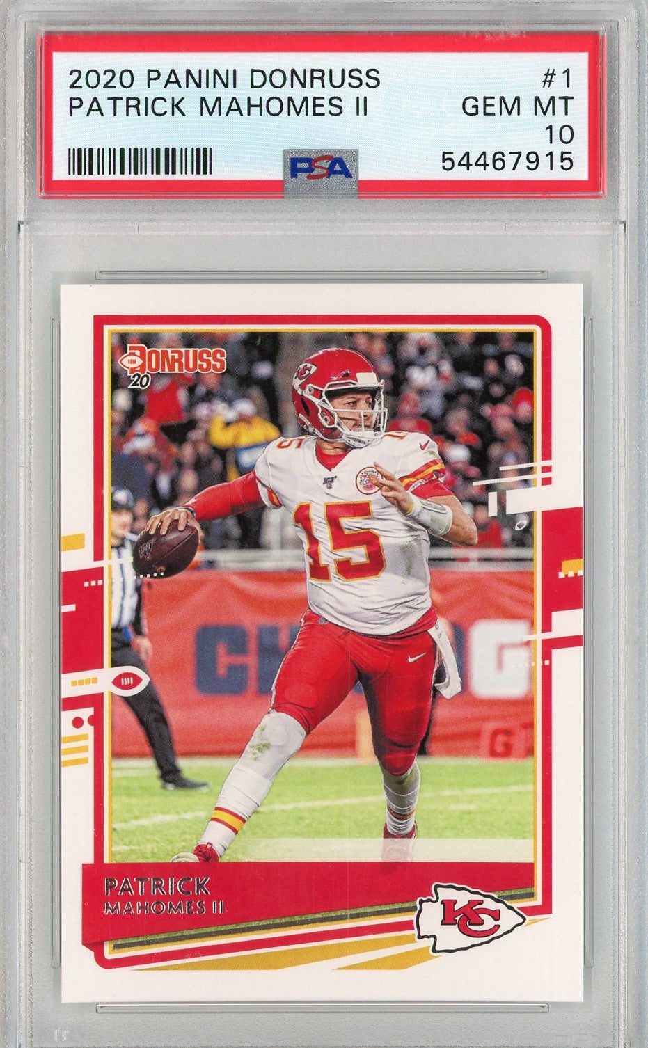 Graded 2020 Panini Donruss Patrick Mahomes II #1 Football Card PSA 10 Gem Mint