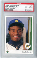 Graded 1989 Upper Deck Star Rookie Ken Griffey Jr. #1 Rookie RC Baseball Card PSA 8 NM-MT