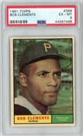 Graded 1961 Topps Bob Roberto Clemente #388 Baseball Card PSA 6 EX-MT