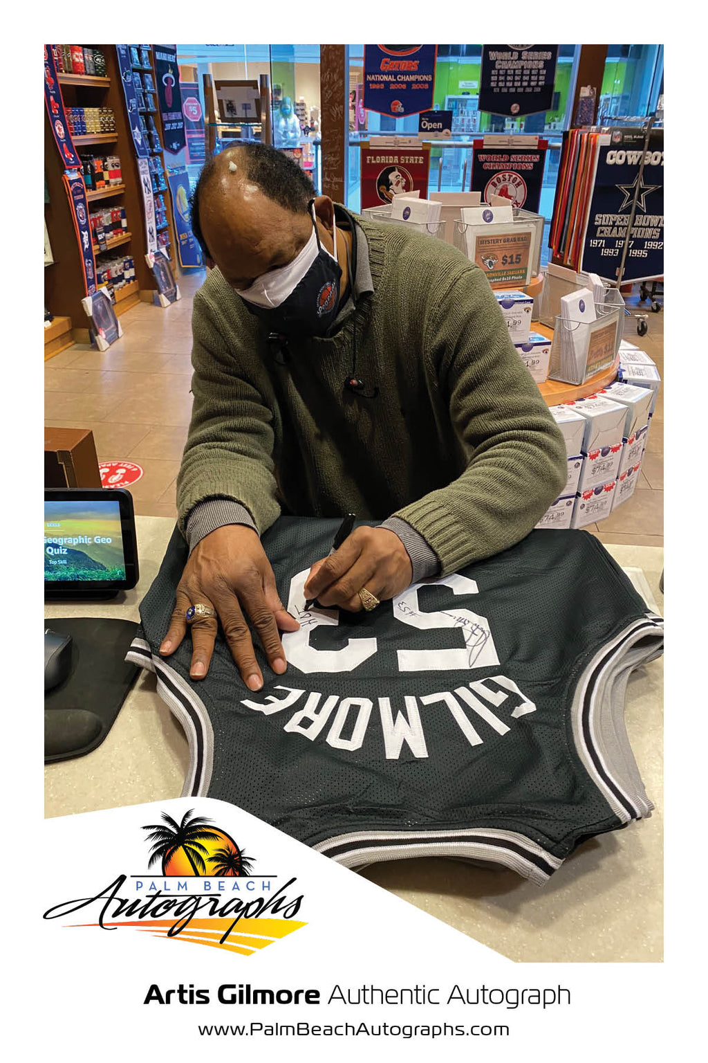 Artis Gilmore Autographed San Antonio (Black #53) Custom Jersey w/ HOF 11 - JSA