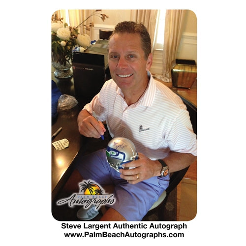 Steve Largent Autographed Seattle Seahawks (Throwback) Mini Helmet w/ "HOF 95" - JSA