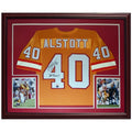 Mike Alstott Autographed Tampa Bay Buccaneers (Throwback Creamsicle #40) Deluxe Framed Jersey - Beckett