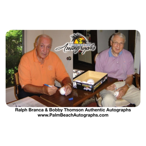 Ralph Branca and Bobby Thomson Dual Autographed "Shot" MLB Baseball w/ Inscription, Date