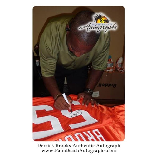 Derrick Brooks Autographed Tampa Bay (Orange Throwback #55) Custom Jersey - JSA
