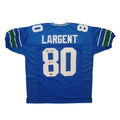 Steve Largent Autographed Seattle Seahawks (Blue #80) Custom Jersey w/ "HOF 95"