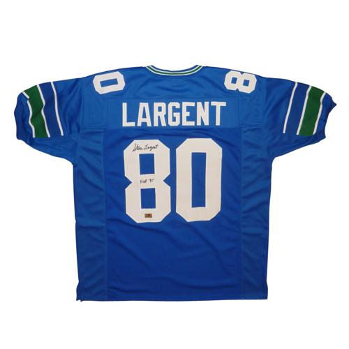Steve Largent Autographed Seattle Seahawks (Blue #80) Custom Jersey w/ "HOF 95"