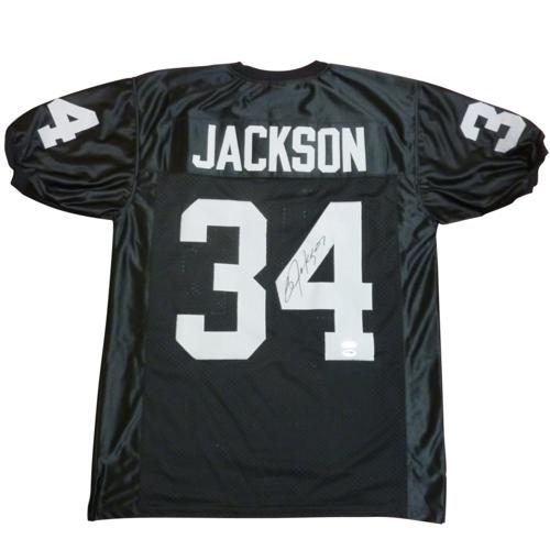 Bo Jackson Autographed Oakland Raiders (Black #34) Custom Jersey - PSA