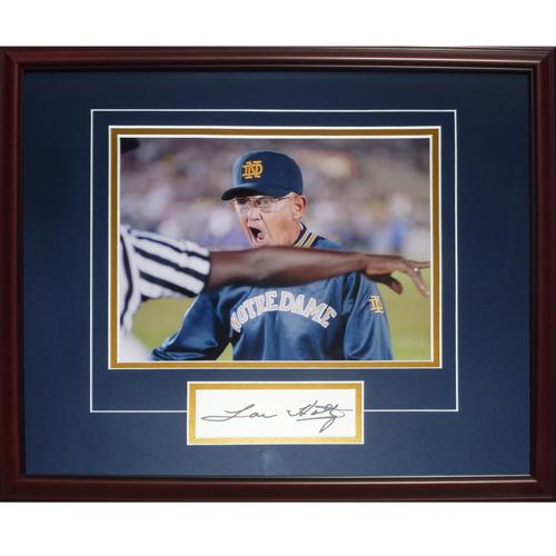 Lou Holtz Autographed Notre Dame Irish "Signature Series" Frame - JSA