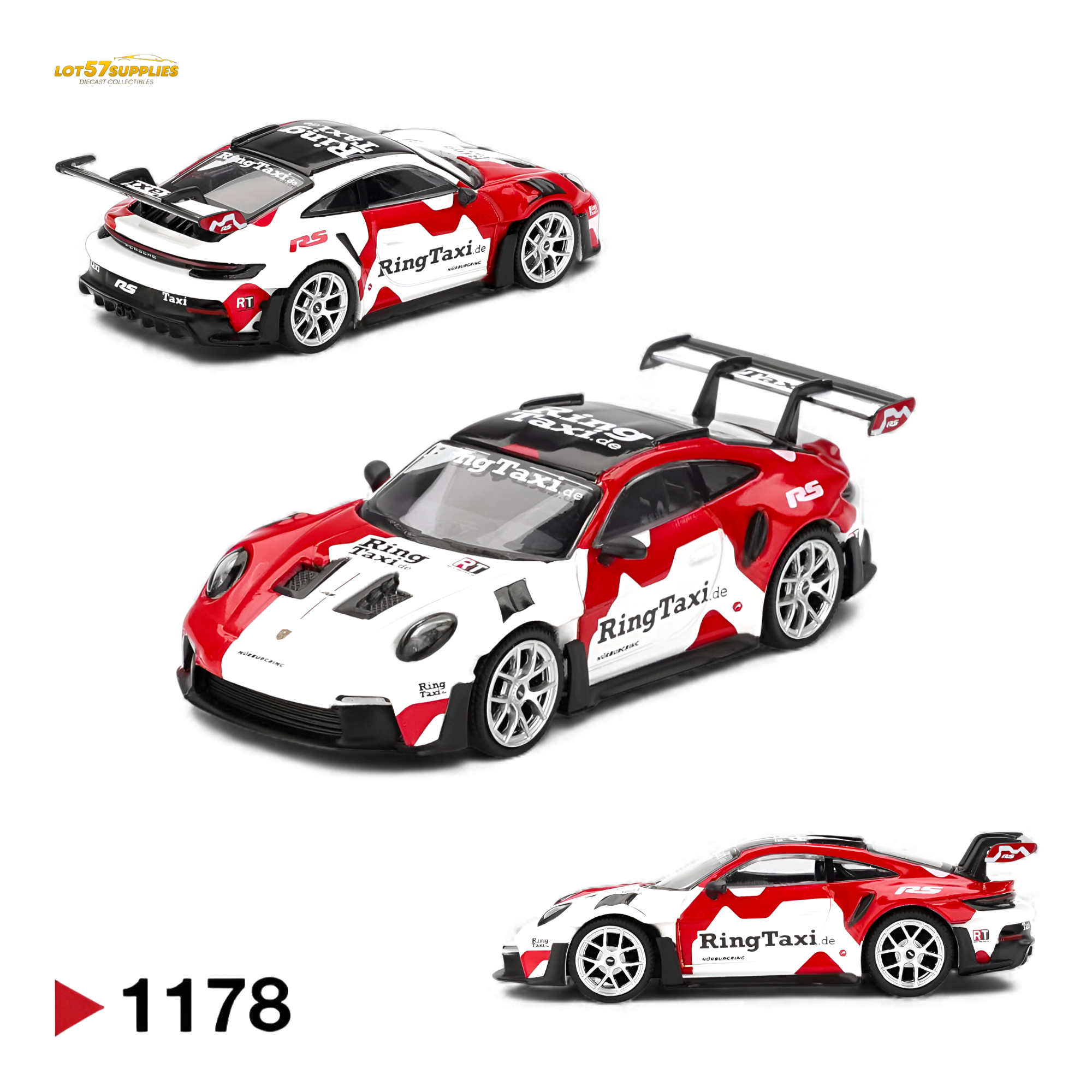 (Pre-Order) Mini GT Porsche 911 GT3 RS Weissach RingTaxi 1:64
