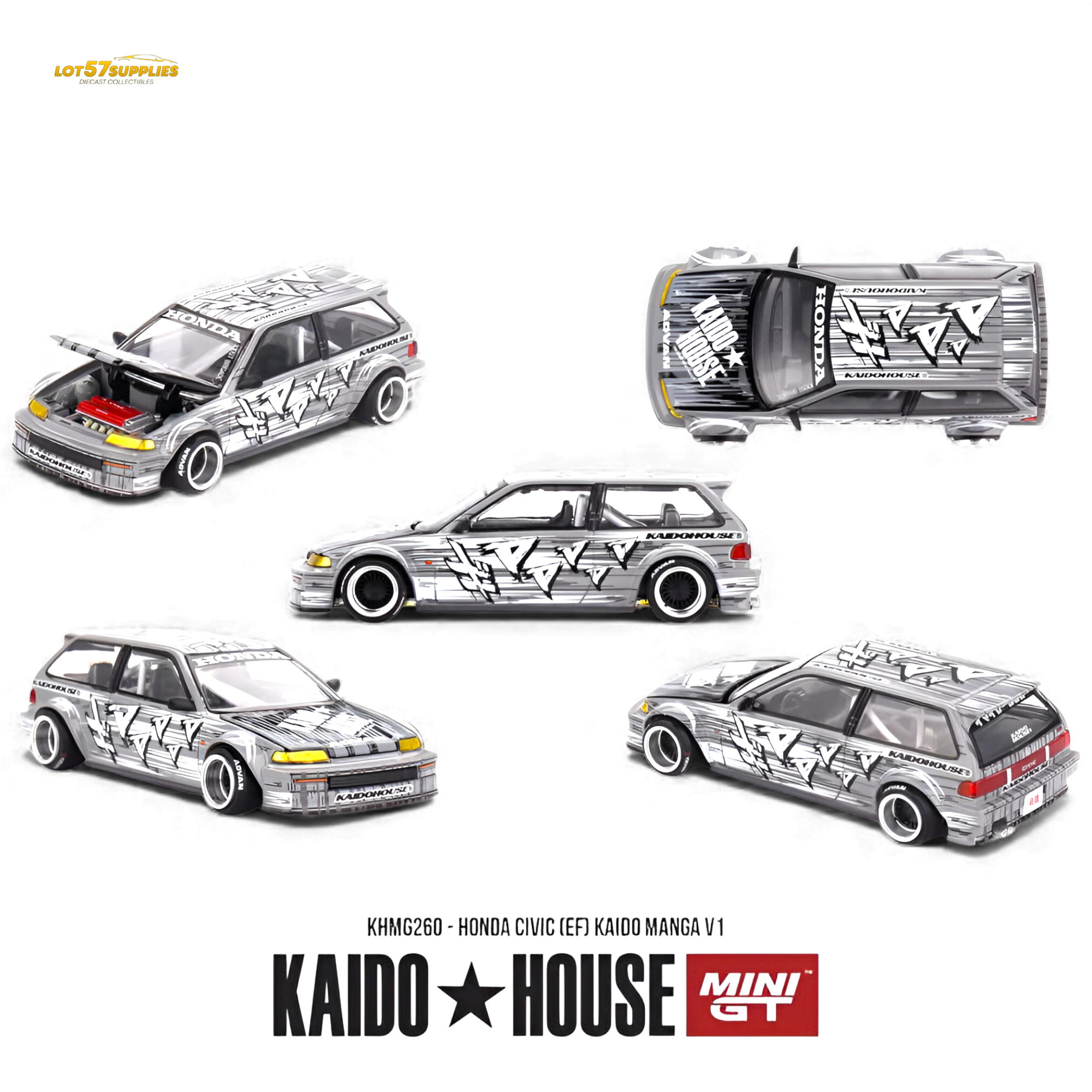 (Pre-Order) Mini GT x Kaido House Honda Civic EF Kaido Manga V1 1:64
