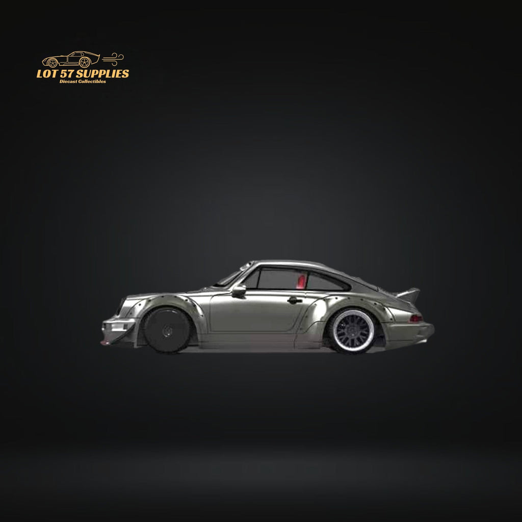 AuroraModel Porsche RWB 964 Liquid Silver Ducktail 1:64