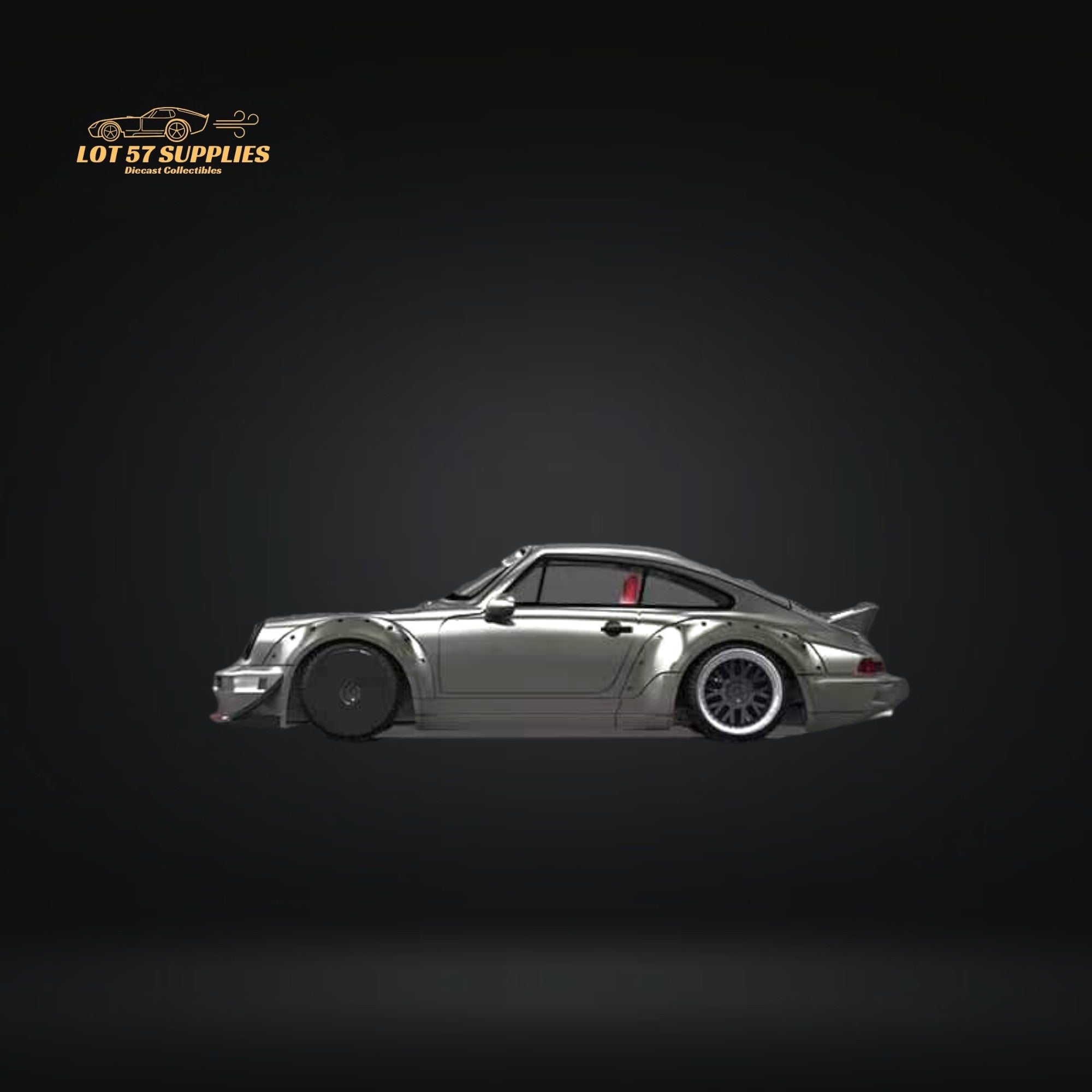 AuroraModel Porsche RWB 964 Liquid Silver Ducktail 1:64